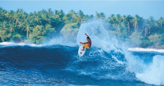 Surfing at Maldives