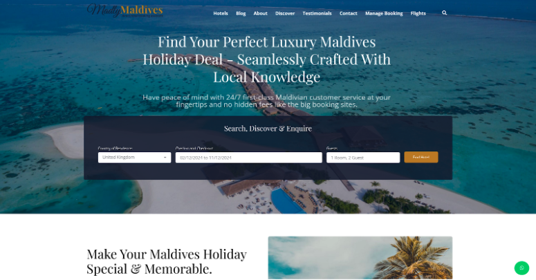 Madlymaldives Website